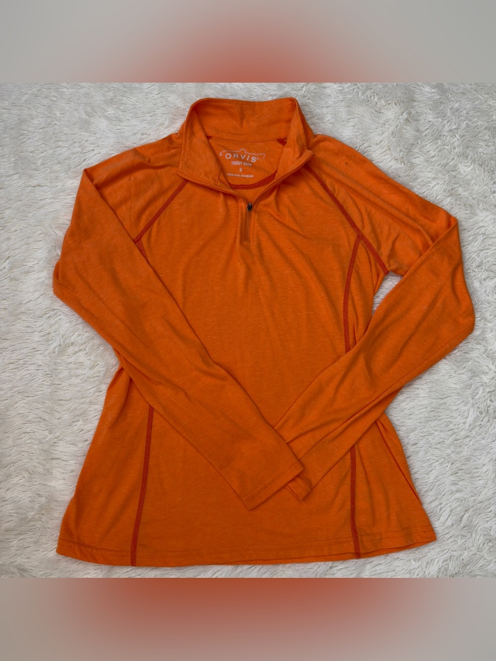 Orvis Women's Orange 1/4 Zip Active Pullover